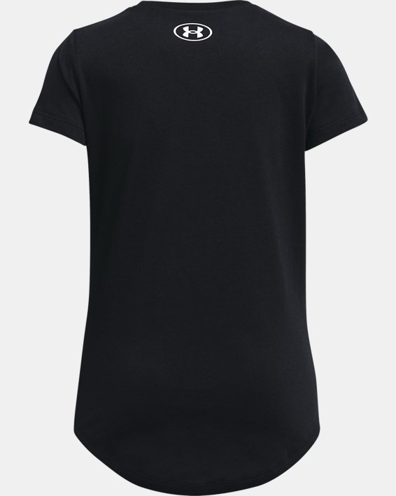 Camiseta de manga corta con estampado UA Sportstyle para niña, Black, pdpMainDesktop image number 1